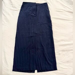 Classic Navy Striped Pencil Skirt
